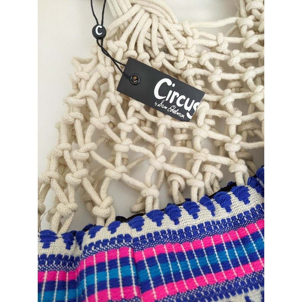 NWTCircus by Sam Edelman Multi-Color Crochet Woven Braided Tote Bucket Boho Bag